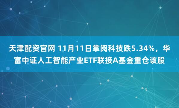 天津配资官网 11月11日掌阅科技跌5.34%，华富中证人工智能产业ETF联接A基金重仓该股